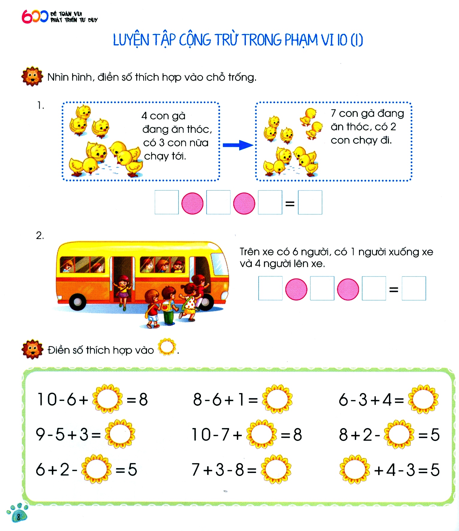 bộ tủ sách giáo dục sớm - 600 đề toán vui phát triển tư duy - 2