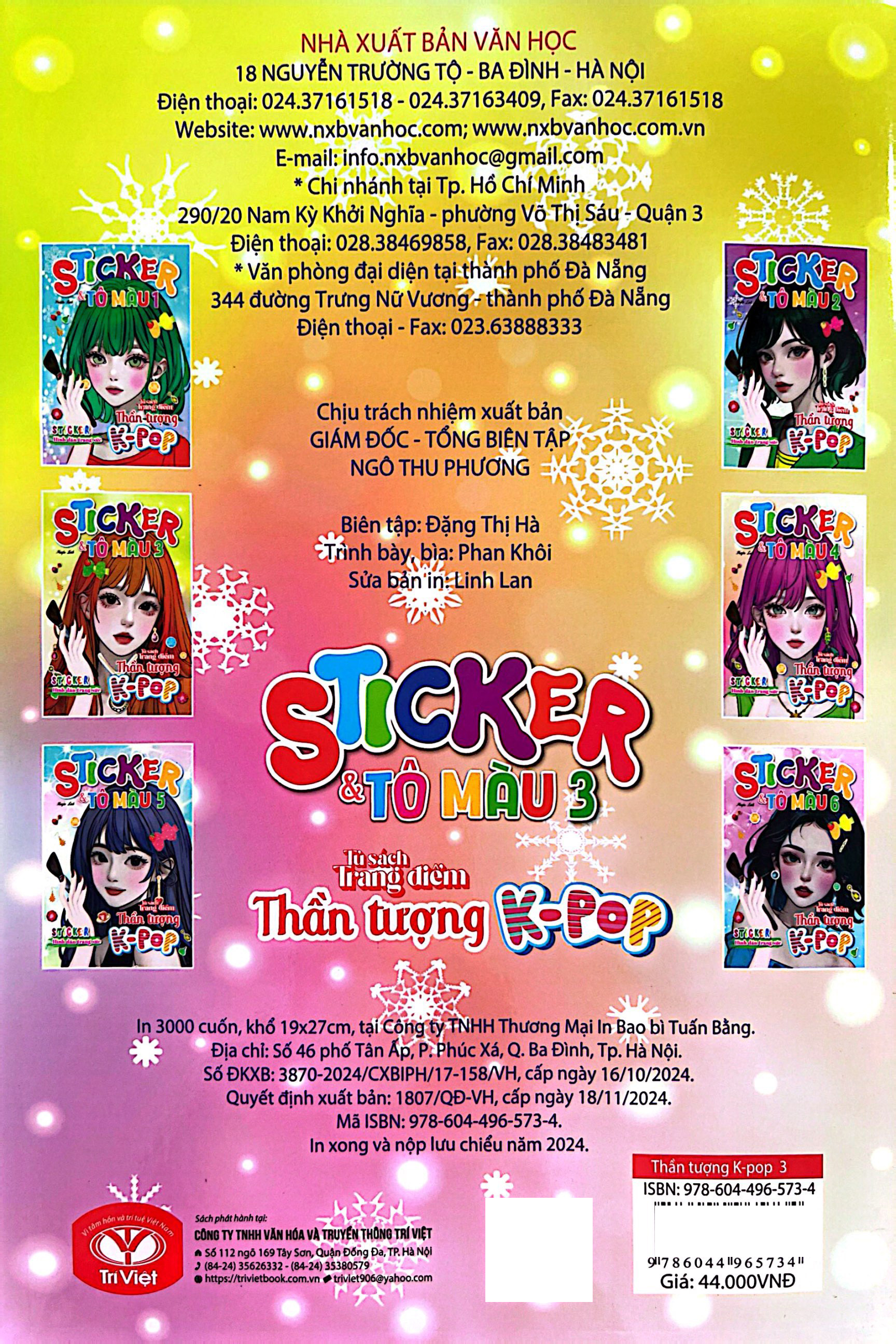 Bo
						
										
										Tu Sach Trang Diem Than Tuong K-Pop - Sticker Va To Mau - Tap 3