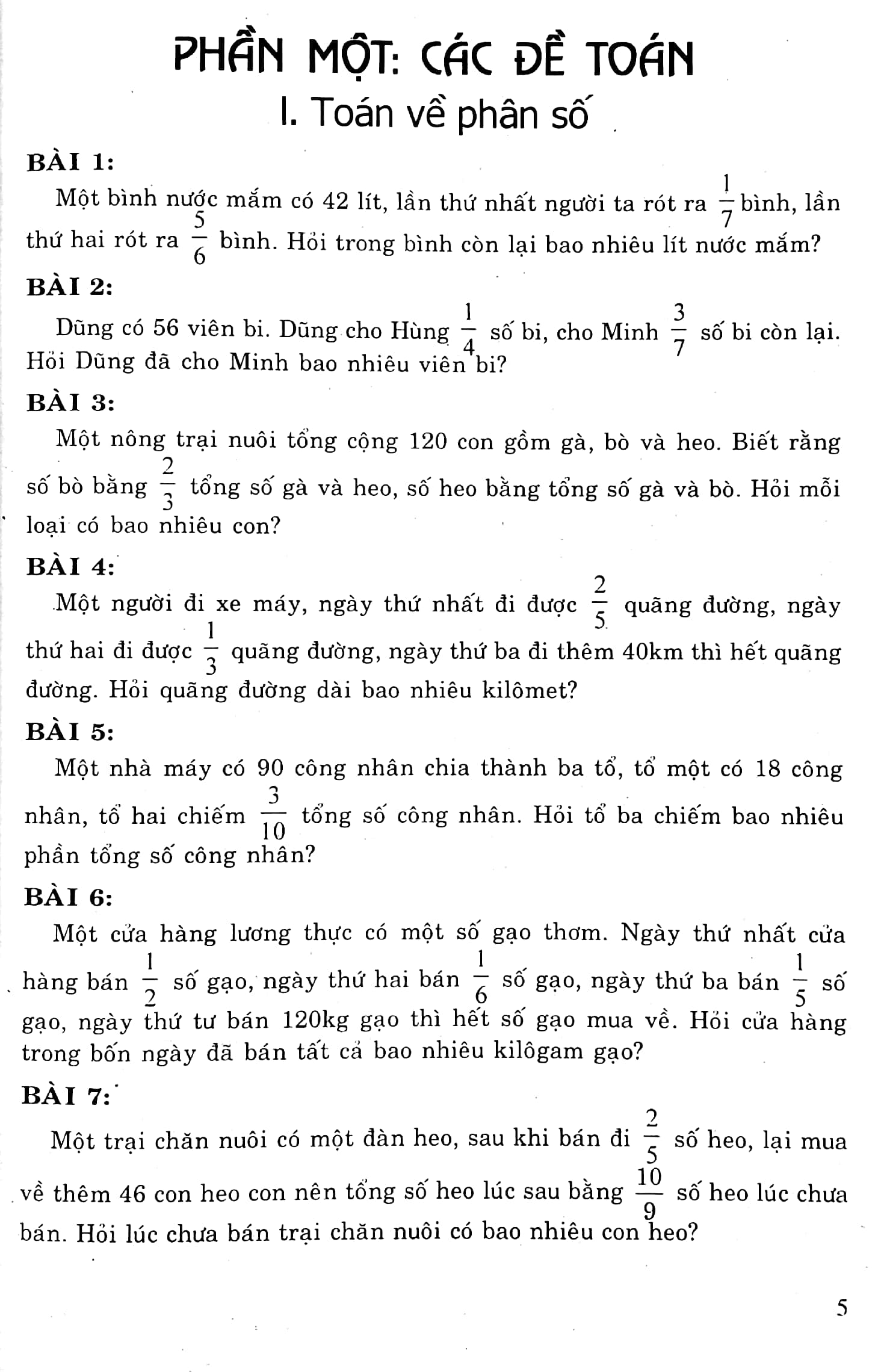 bộ tuyển chọn các bài toán đố 5 nâng cao