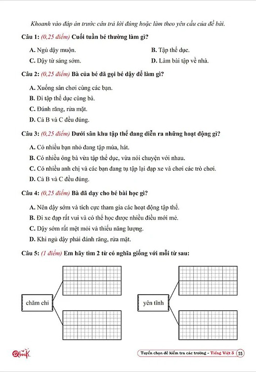 Bo
						
										
										Tuyen Chon De Kiem Tra Tieng Viet Cac Truong 3