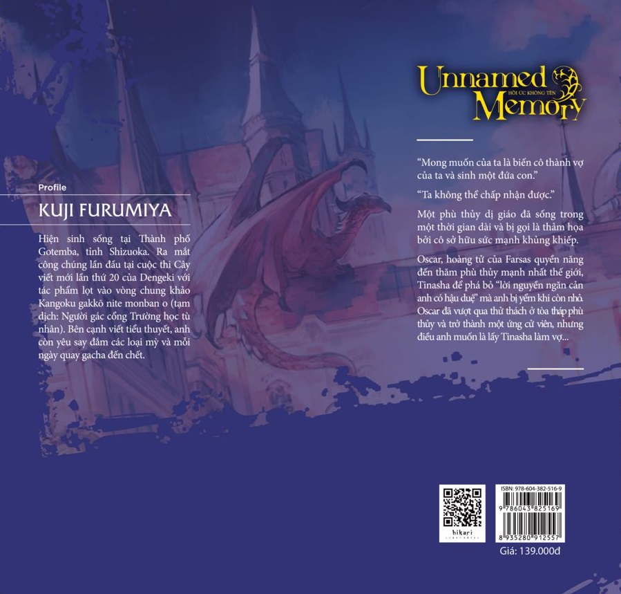 bộ unnamed memory - hồi ức không tên - tập 1 - tặng kèm bookmark bế hình + postcard bo góc