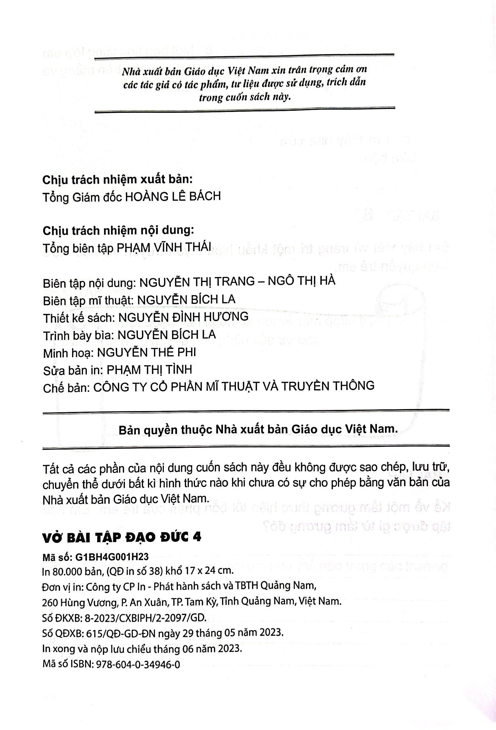 bộ vở bài tập đạo đức 4 (kết nối) (chuẩn)