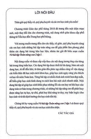 bộ vở bài tập toán nâng cao 2 - tập 1 (tái bản 2023)