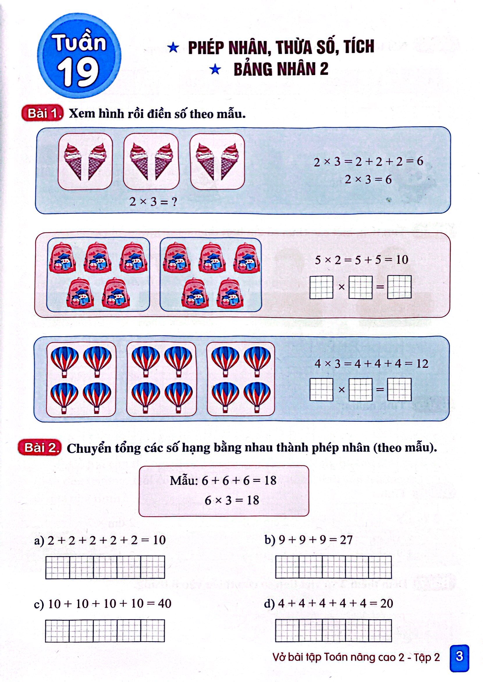 bộ vở bài tập toán nâng cao 2 - tập 2 (tái bản 2023)