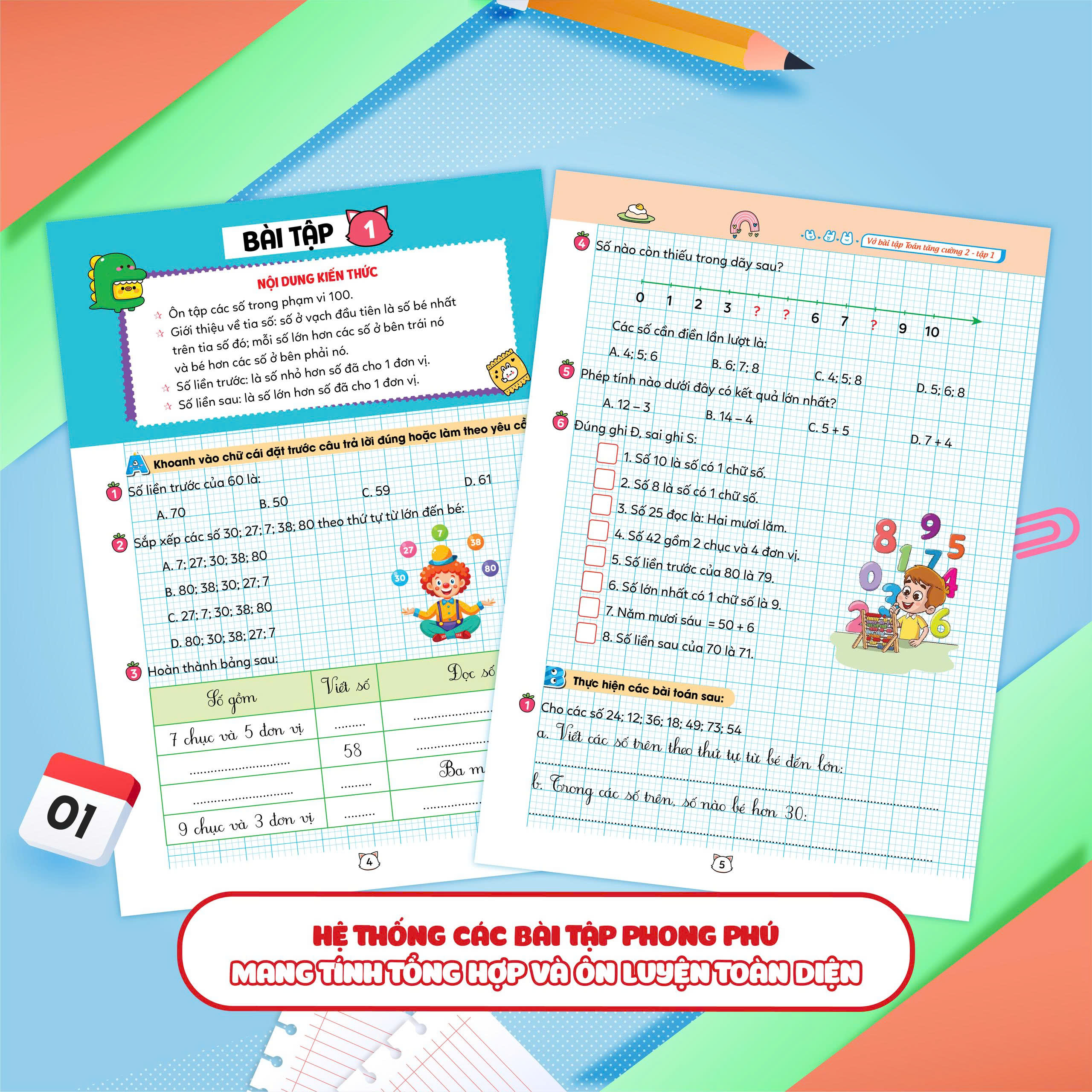 Bộ Vở Bài Tập Toán Tăng Cường 2 - Tập 1