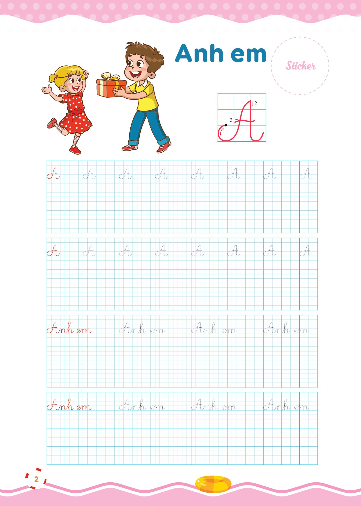 bộ vở luyện viết - hạ cỡ chữ - chữ 1 ô li nhỏ - quyển 1: chữ hoa