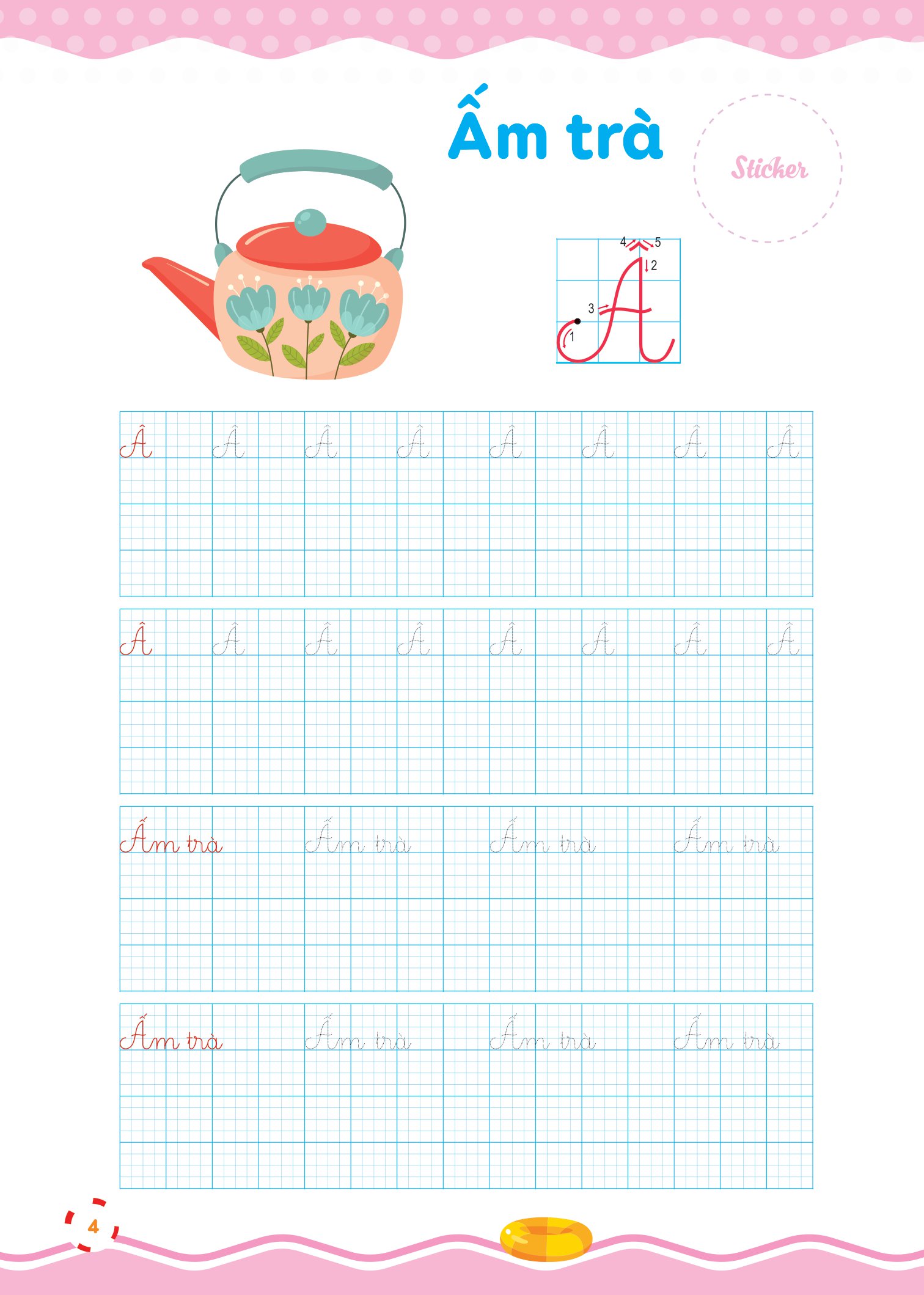 bộ vở luyện viết - hạ cỡ chữ - chữ 1 ô li nhỏ - quyển 1: chữ hoa