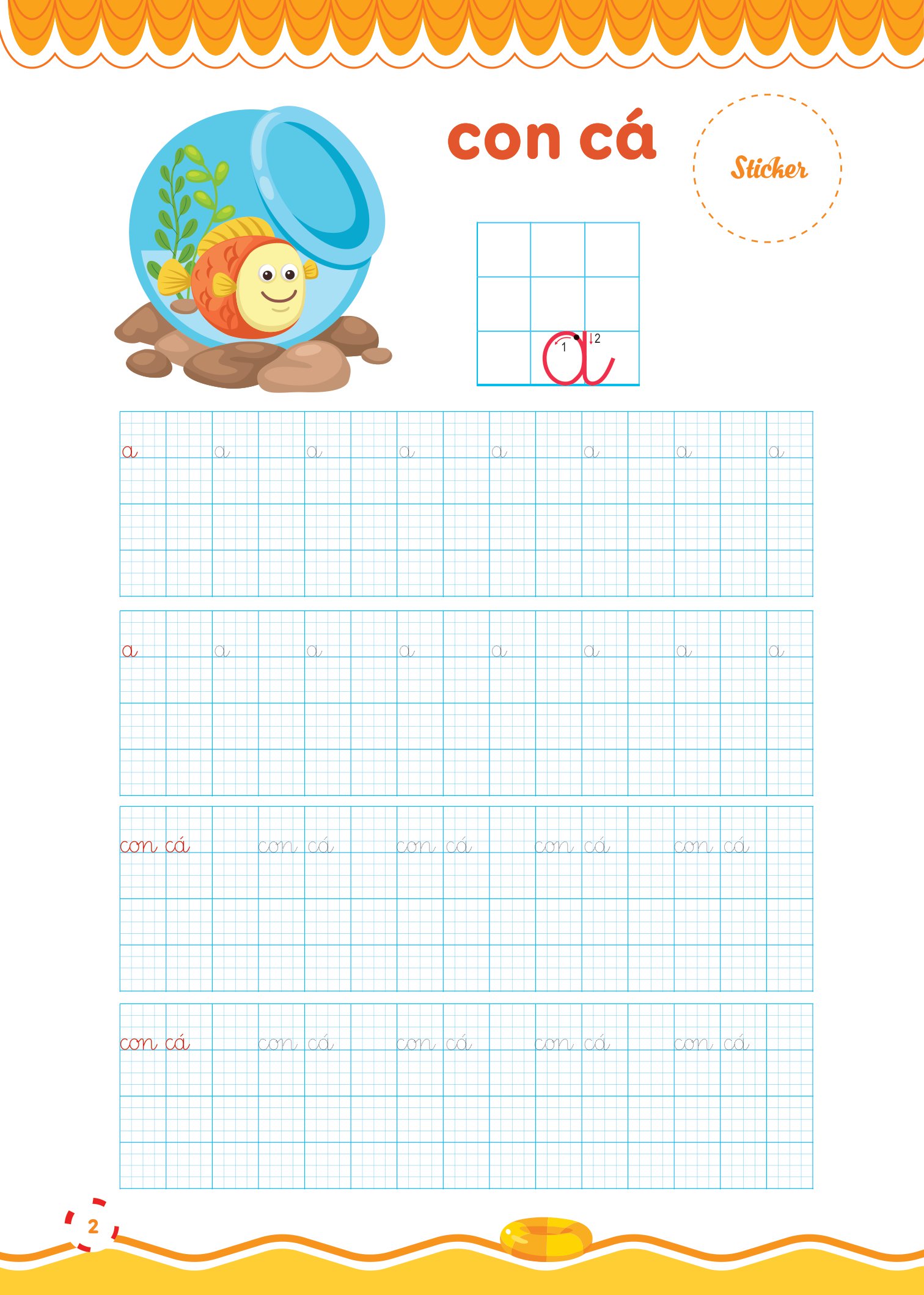 bộ vở luyện viết - hạ cỡ chữ - chữ 1 ô li nhỏ - quyển 2: chữ thường