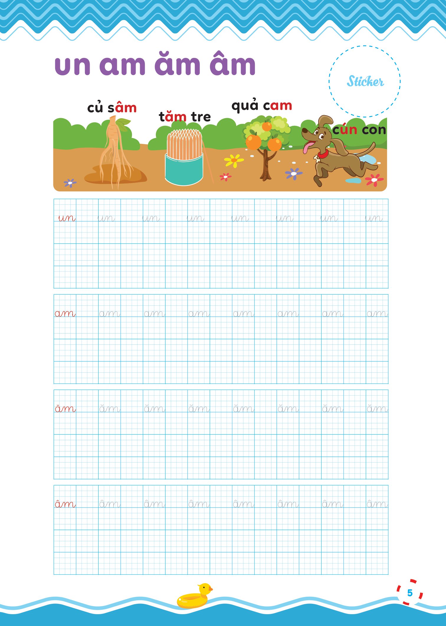 bộ vở luyện viết - hạ cỡ chữ - chữ 1 ô li nhỏ - quyển 3: vần