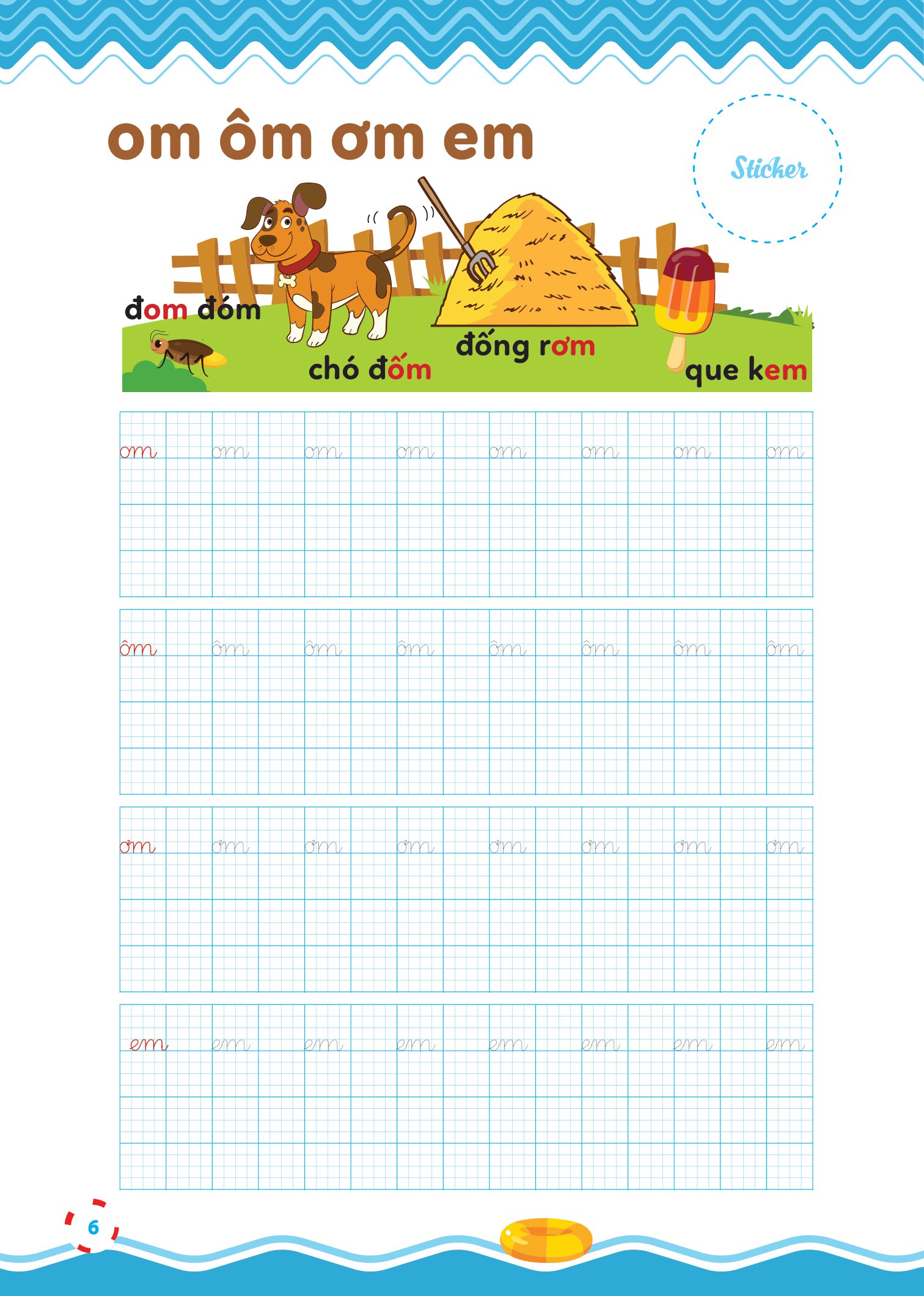 bộ vở luyện viết - hạ cỡ chữ - chữ 1 ô li nhỏ - quyển 3: vần