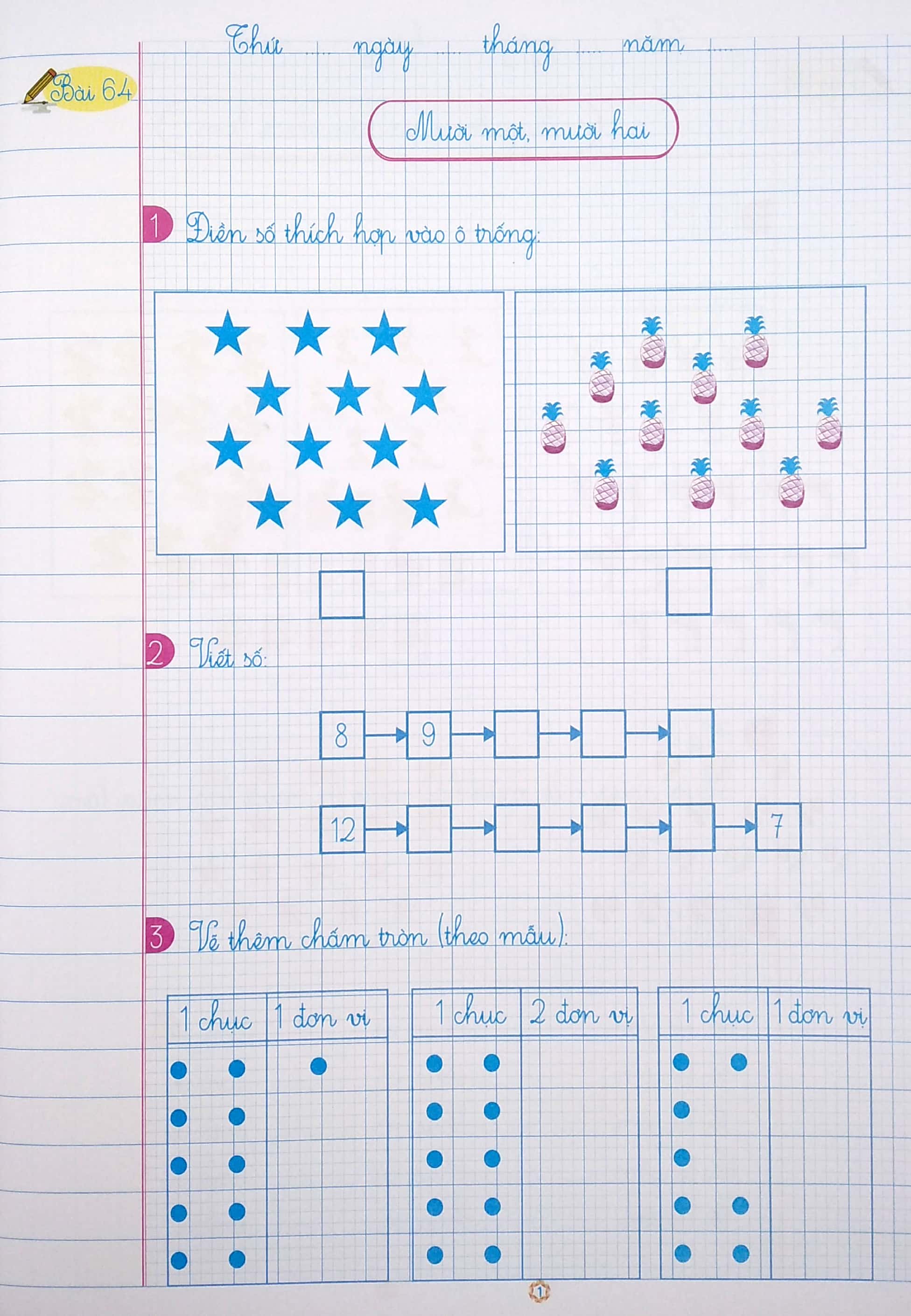 bộ vở ô li bài tập toán 1 - quyển 2 (2020)