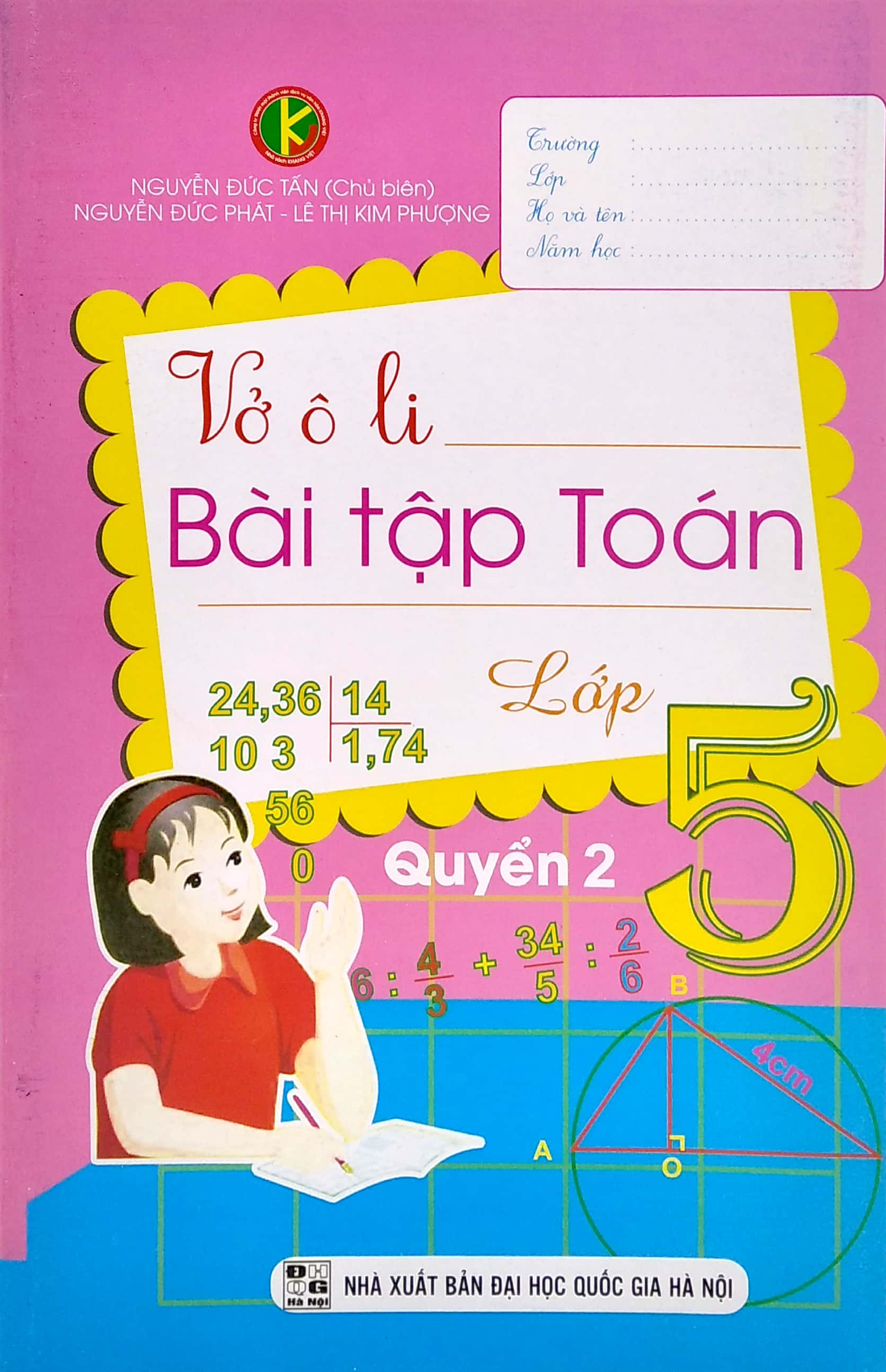bộ vở ô li bài tập toán 5 - quyển 2 (2019)