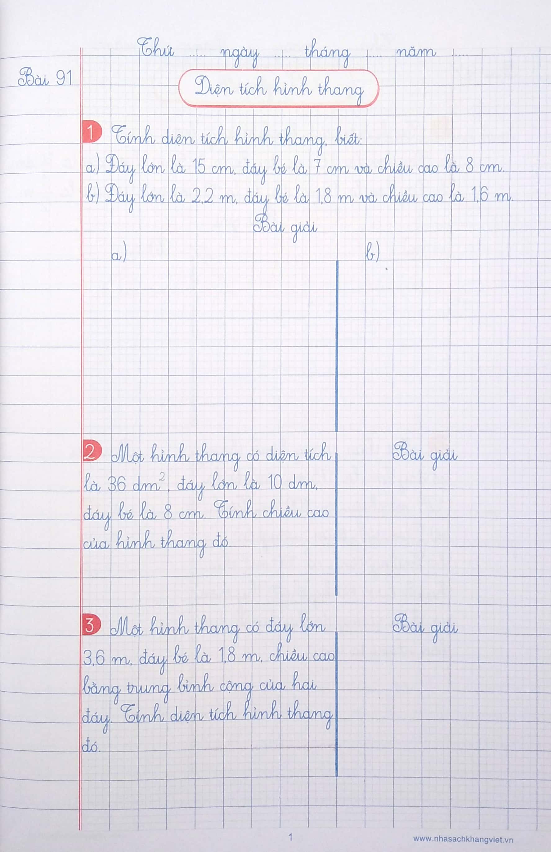 bộ vở ô li bài tập toán 5 - quyển 2 (2019)