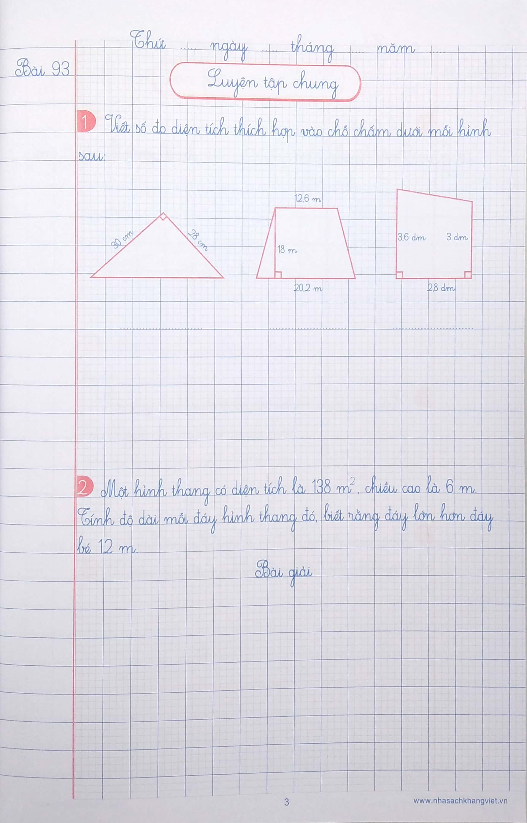 bộ vở ô li bài tập toán 5 - quyển 2 (2019)