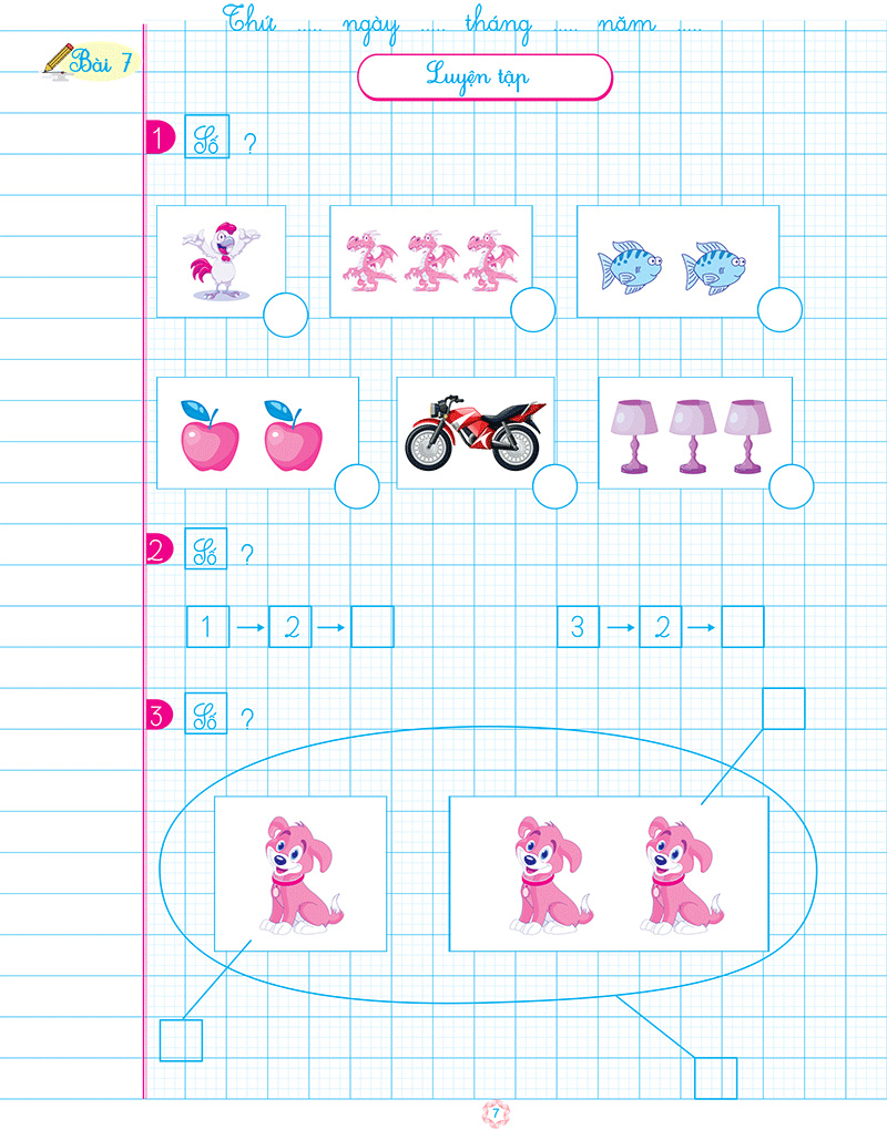 bộ vở ô li bài tập toán lớp 1 - quyển 1 (biên soạn theo chương trình mới)