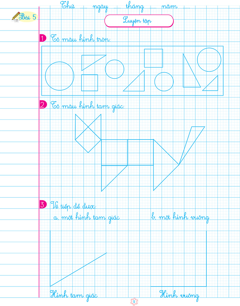 bộ vở ô li bài tập toán lớp 1 - quyển 1 (biên soạn theo chương trình mới)