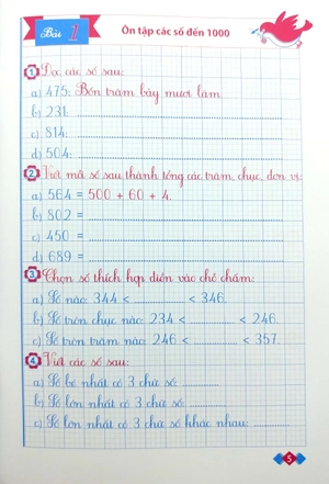 bộ vở ô li bài tập toán lớp 3 - tập 1