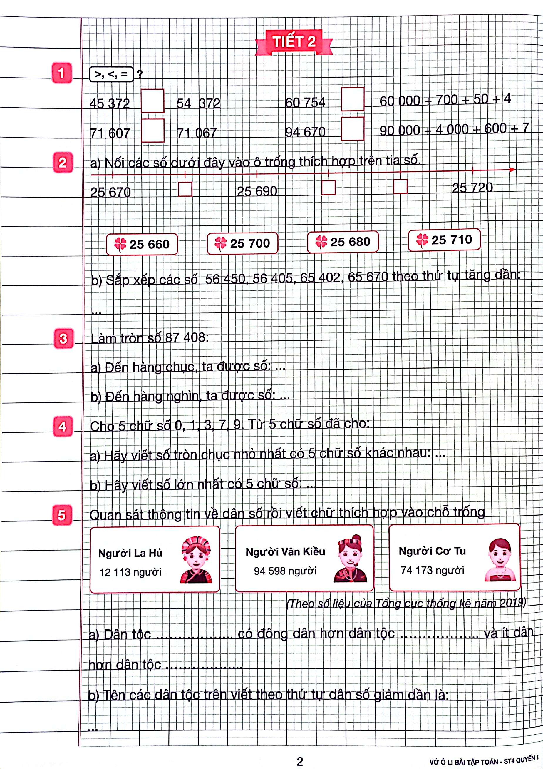 bộ vở ô li bài tập toán lớp 4 - quyển 1