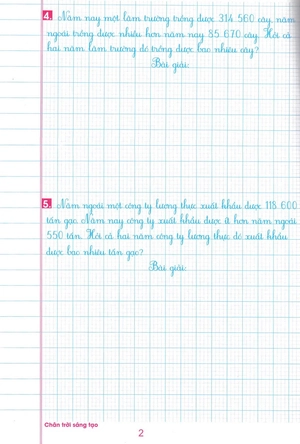 bộ vở ô li bài tập toán lớp 4 - quyển 1 (biên soạn theo chương trình sgk chân trời sáng tạo)