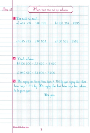 bộ vở ô li bài tập toán lớp 4 - quyển 1 (biên soạn theo chương trình sgk chân trời sáng tạo)
