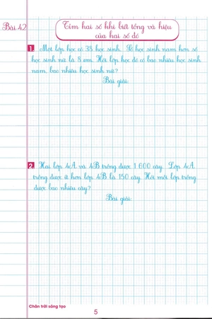 bộ vở ô li bài tập toán lớp 4 - quyển 1 (biên soạn theo chương trình sgk chân trời sáng tạo)