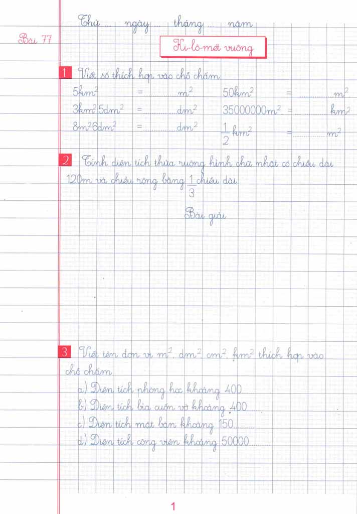 bộ vở ô li bài tập toán lớp 4 - quyển 2 (dùng chung cho các bộ sgk hiện hành)