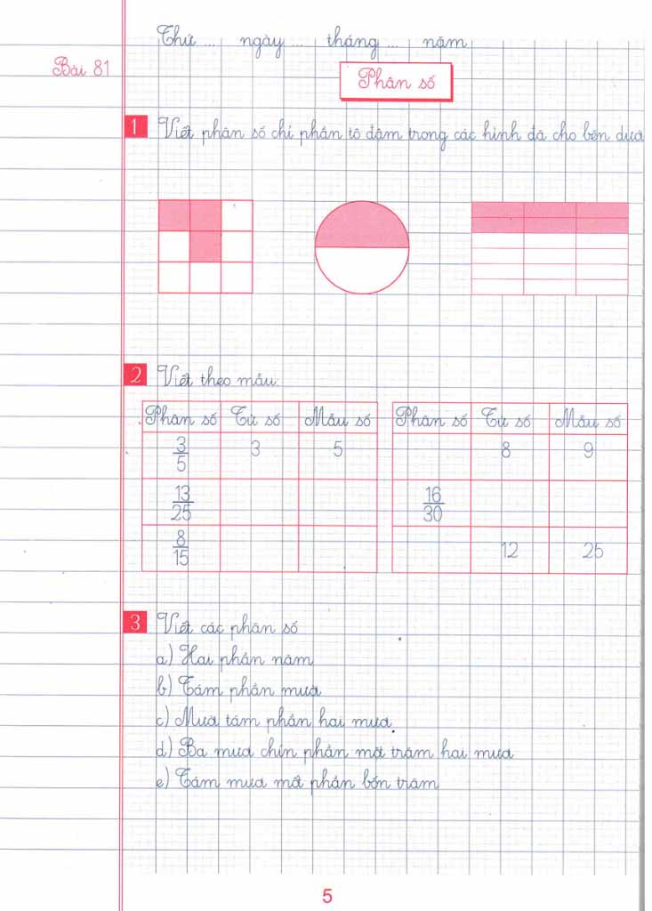 bộ vở ô li bài tập toán lớp 4 - quyển 2 (dùng chung cho các bộ sgk hiện hành)
