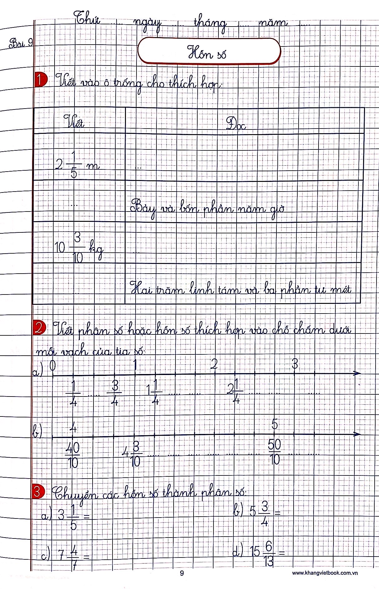 bộ vở ô li bài tập toán lớp 5 - quyển 1