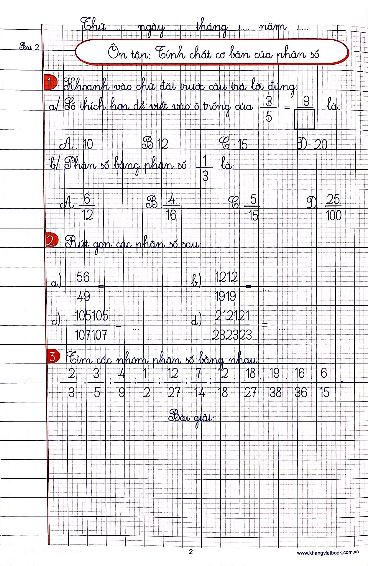 bộ vở ô li bài tập toán lớp 5 - quyển 1