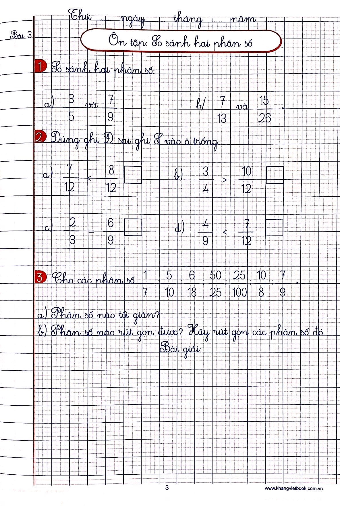 bộ vở ô li bài tập toán lớp 5 - quyển 1