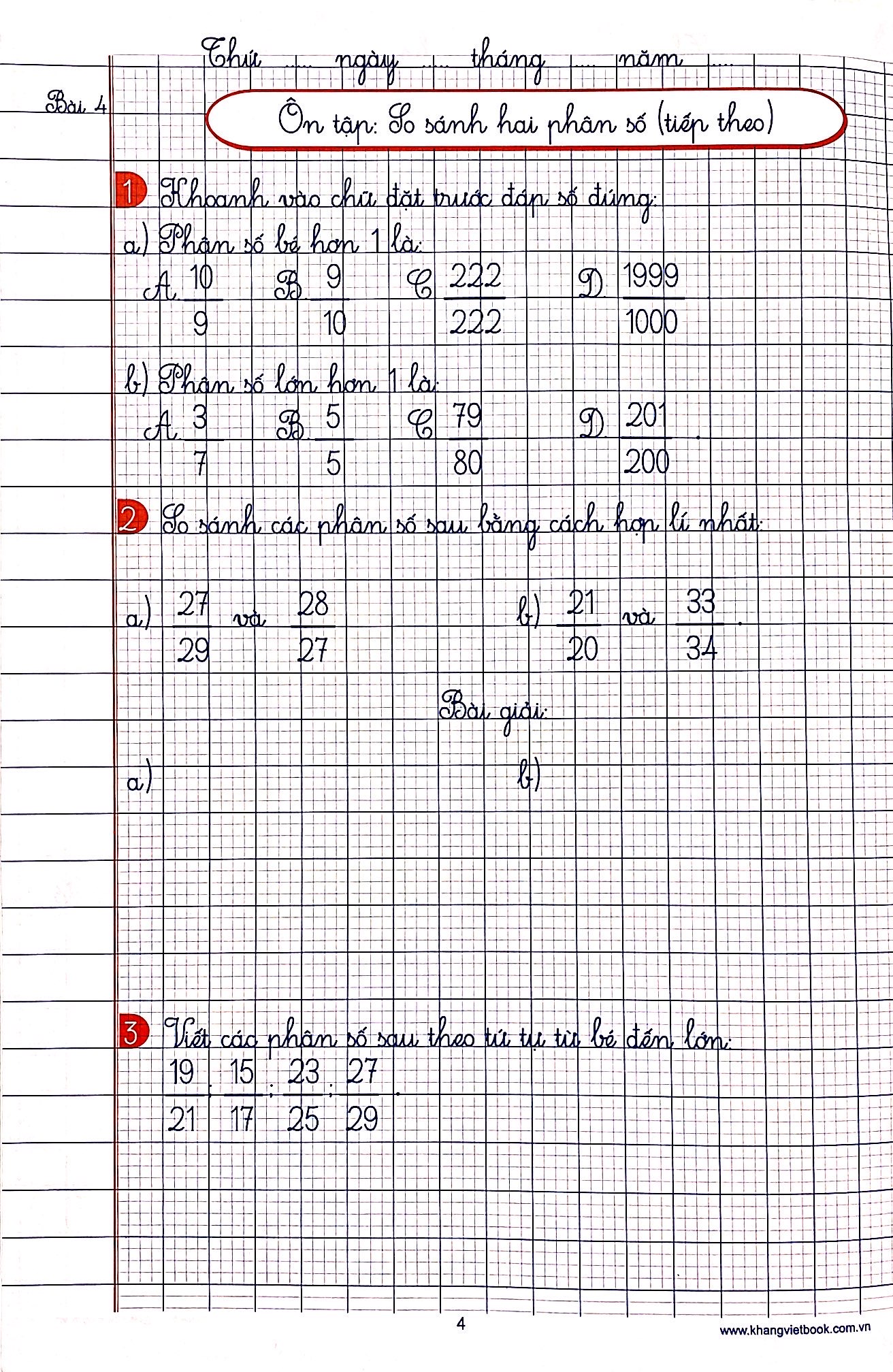 bộ vở ô li bài tập toán lớp 5 - quyển 1