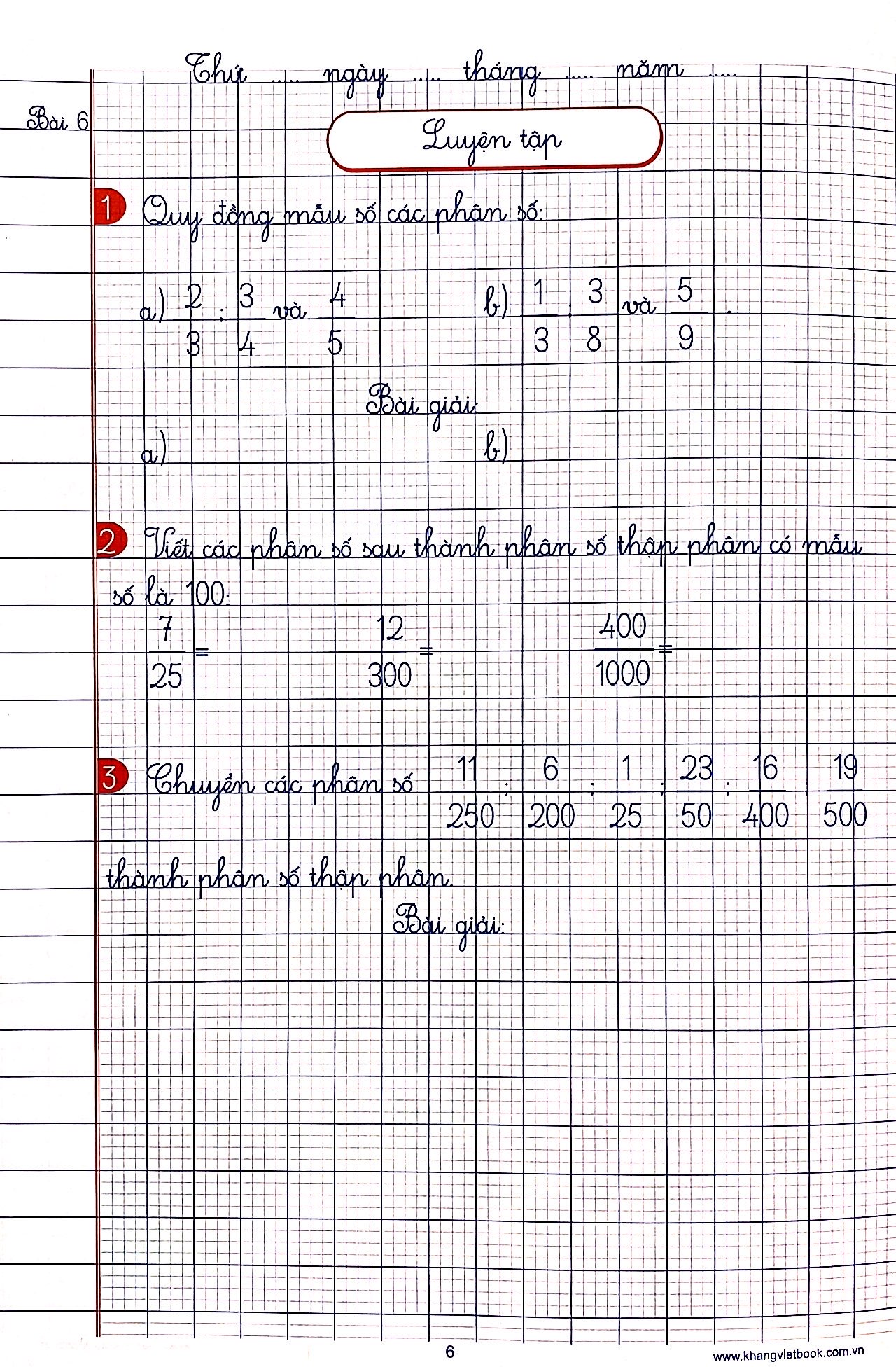 bộ vở ô li bài tập toán lớp 5 - quyển 1