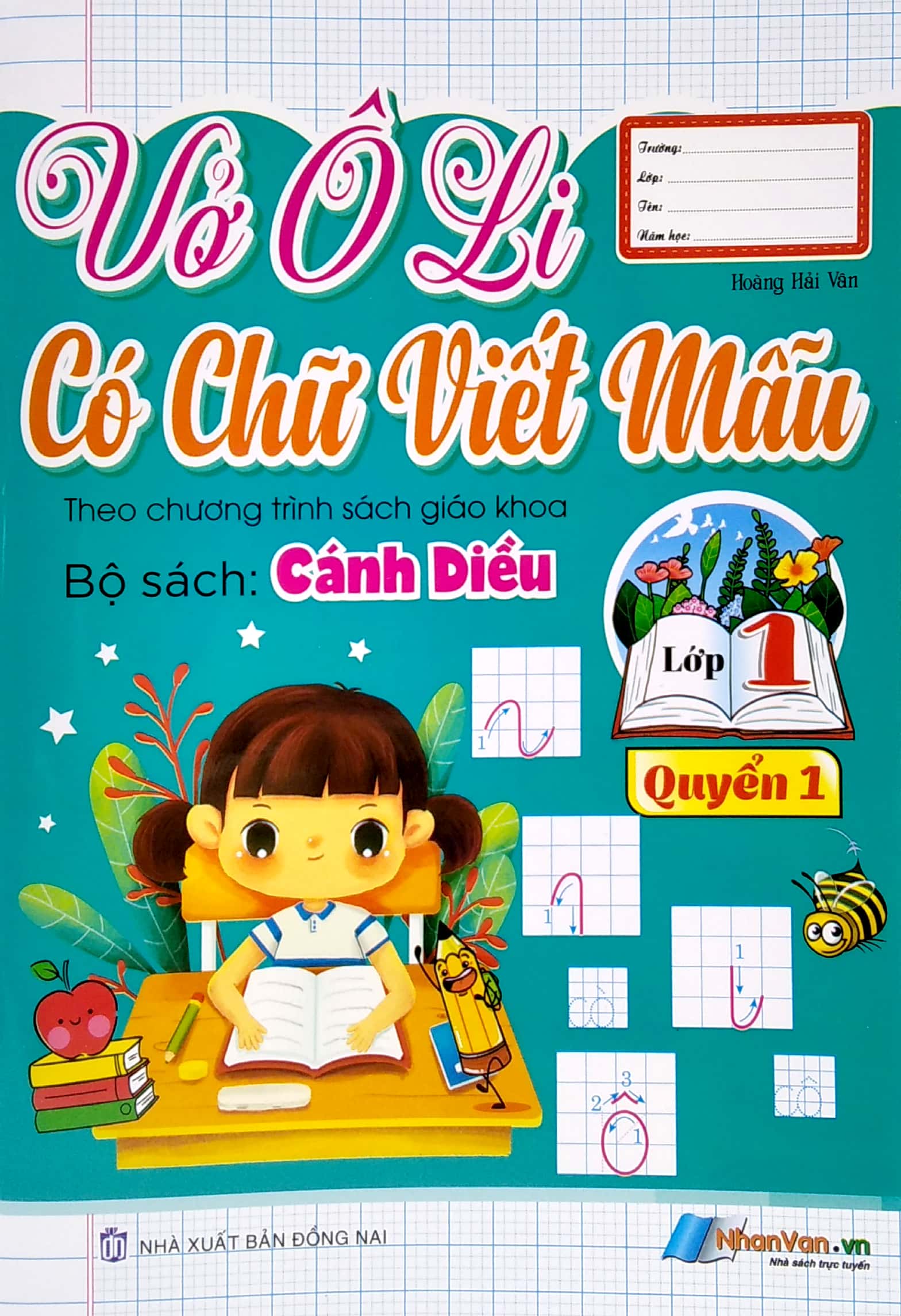 bộ vở ô li có chữ viết mẫu 1 - quyển 1 - cánh diều