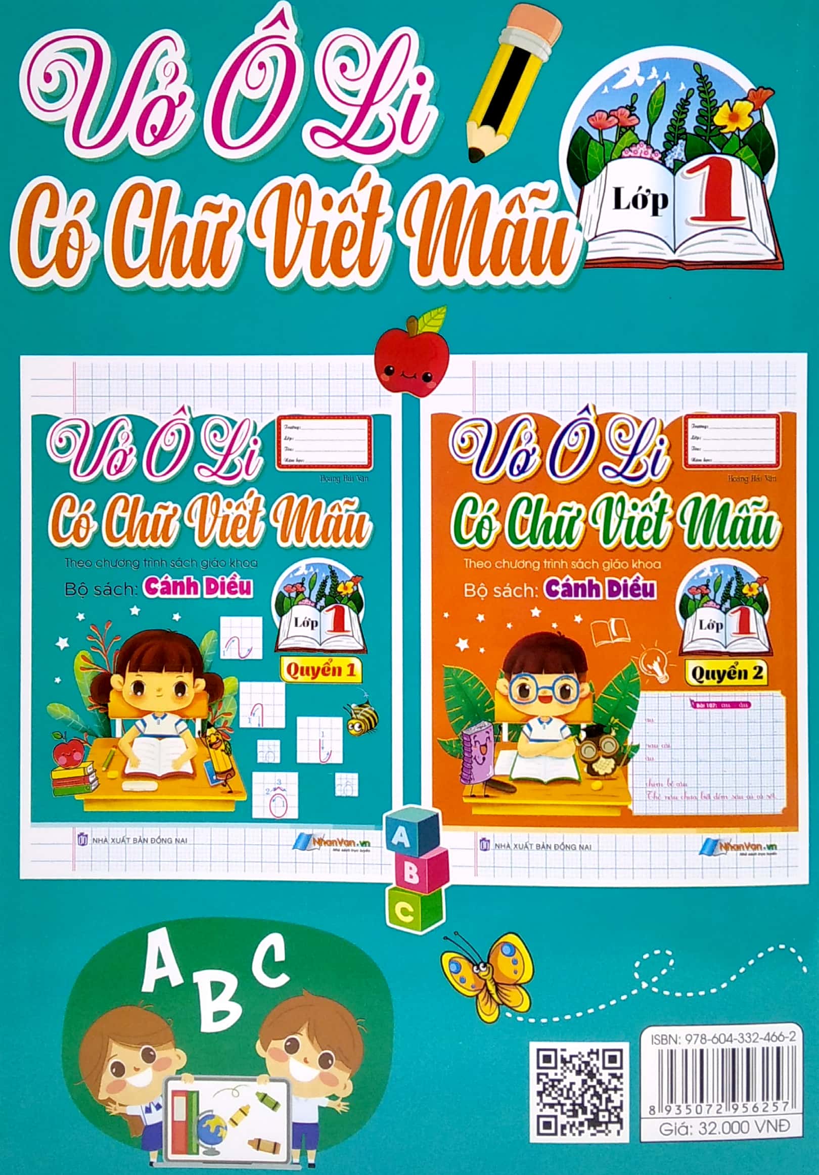 bộ vở ô li có chữ viết mẫu 1 - quyển 1 - cánh diều
