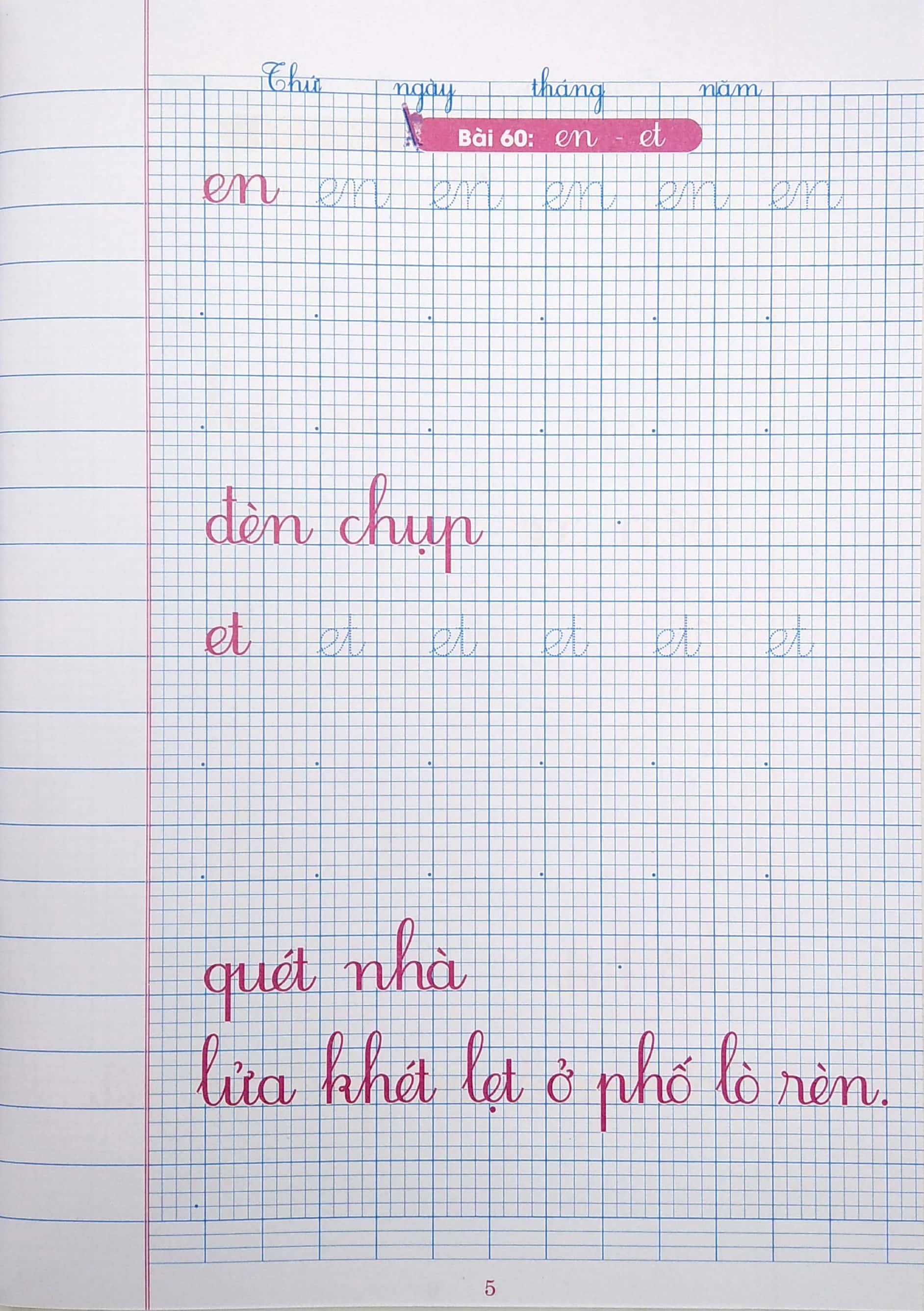 bộ vở ô li có chữ viết mẫu 1 - quyển 2 - cánh diều