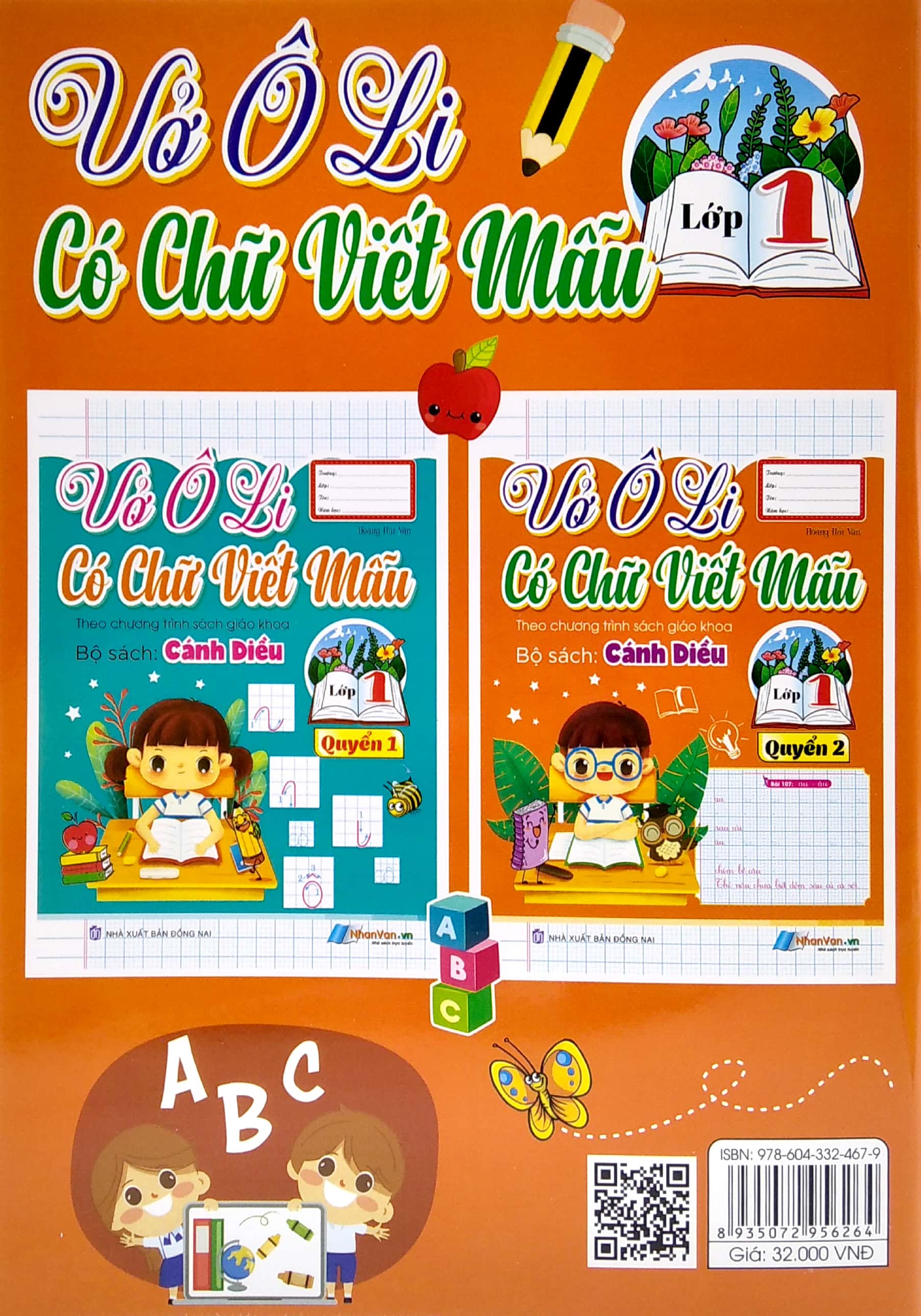 bộ vở ô li có chữ viết mẫu 1 - quyển 2 - cánh diều