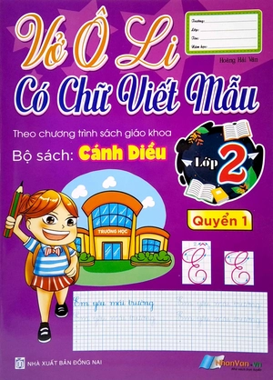 bộ vở ô li có chữ viết mẫu 2 - quyển 1 - cánh diều