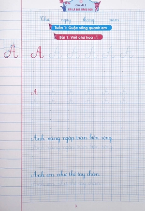 bộ vở ô li có chữ viết mẫu 2 - quyển 1 - cánh diều