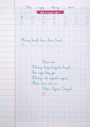 bộ vở ô li có chữ viết mẫu 2 - quyển 2 - cánh diều