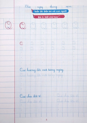 bộ vở ô li có chữ viết mẫu 2 - quyển 2 - cánh diều