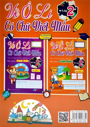 bộ vở ô li có chữ viết mẫu 2 - quyển 2 - cánh diều
