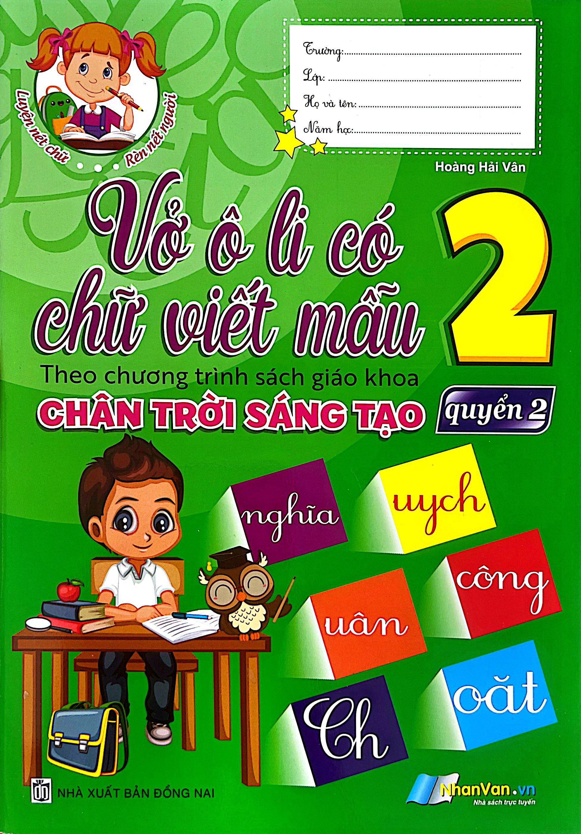 Bo
						
										
										Vo O Li Co Chu Viet Mau 2 - Tap 2 (Chan Troi)