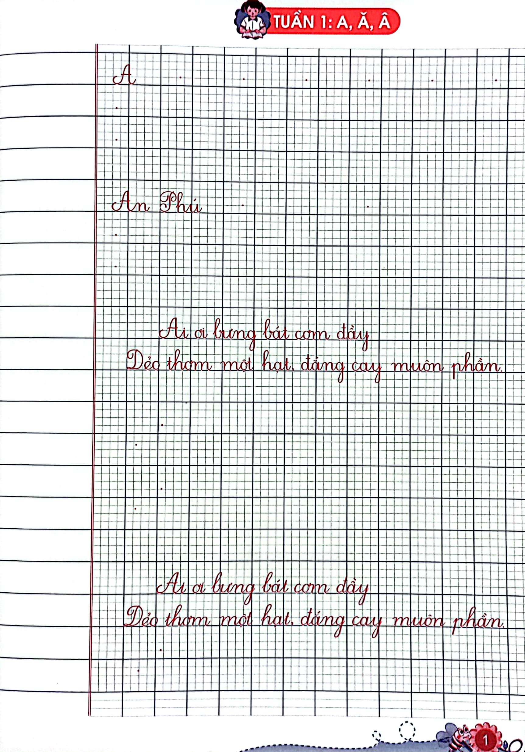 bộ vở ô li có mẫu chữ 3 - quyển 1 (cánh diều) (2023)