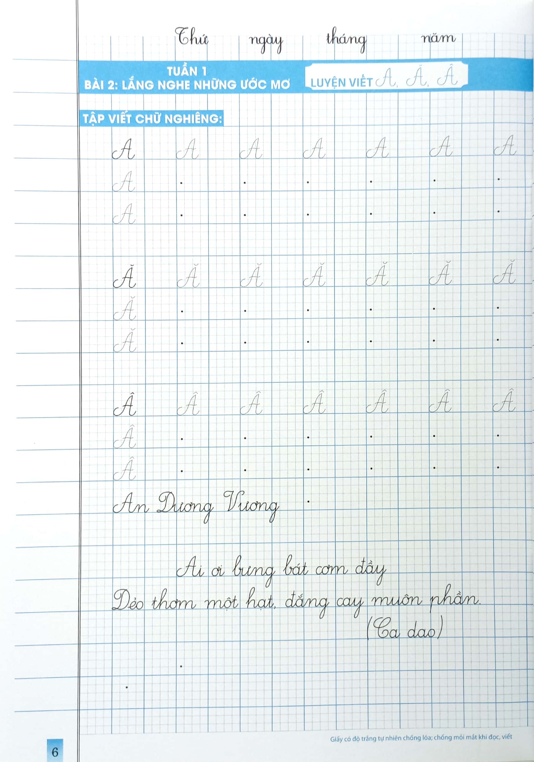 bộ vở ô li theo mẫu chữ 3 - tập 1 (bám sát sgk chân trời sáng tạo)