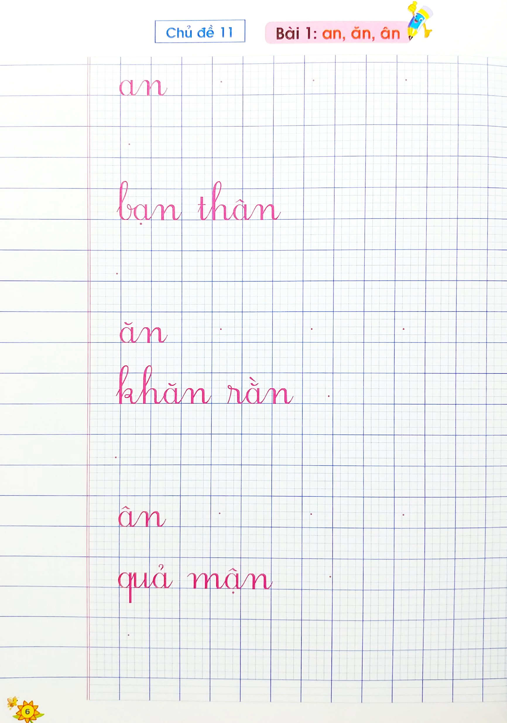 bộ vở ô li viết chữ mẫu 1 - quyển 2 (ch-t)