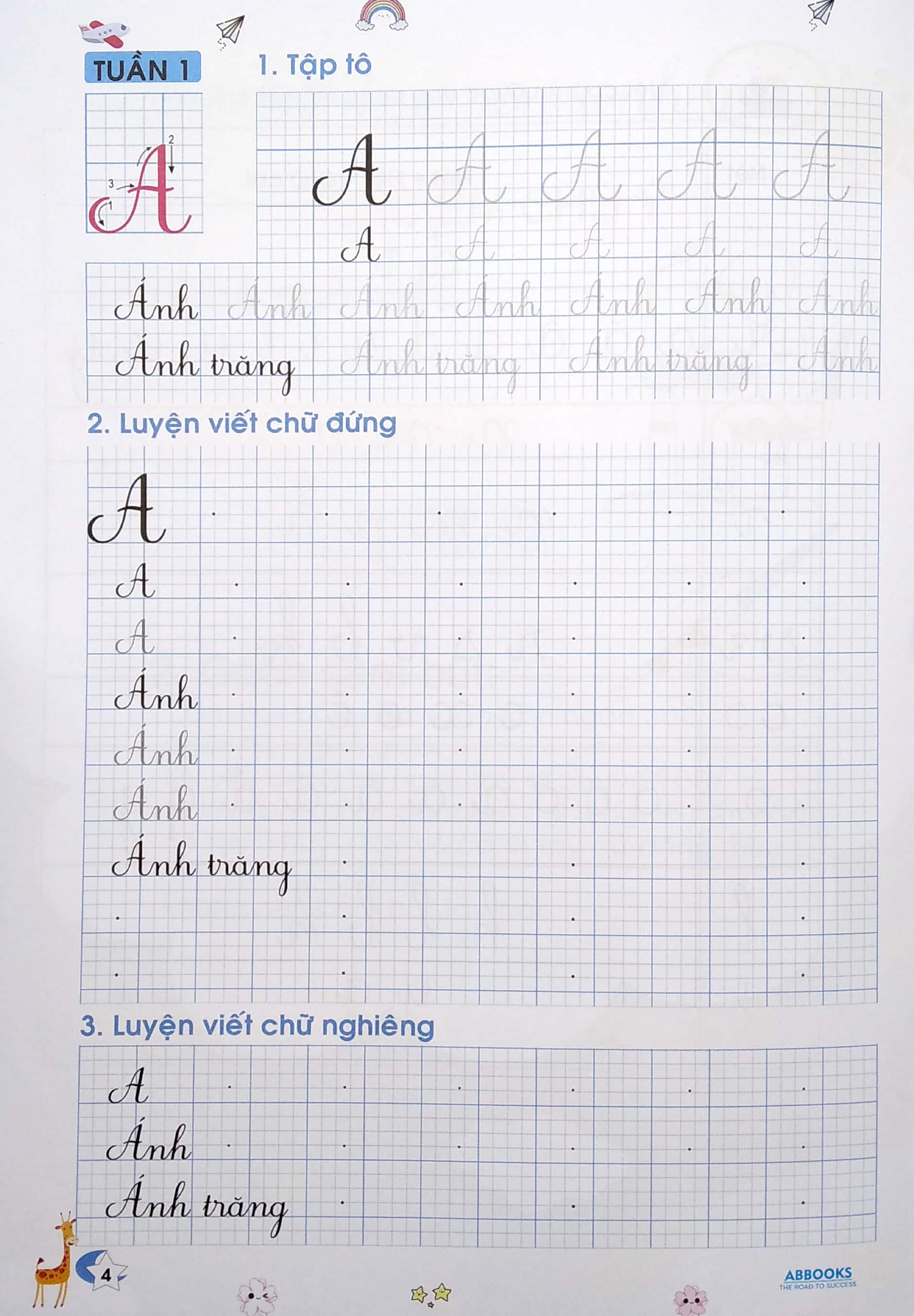 bộ vở ô ly có chữ mẫu luyện viết chữ đẹp - nét thanh nét đậm, chữ viết hoa - tập 1 (tái bản)