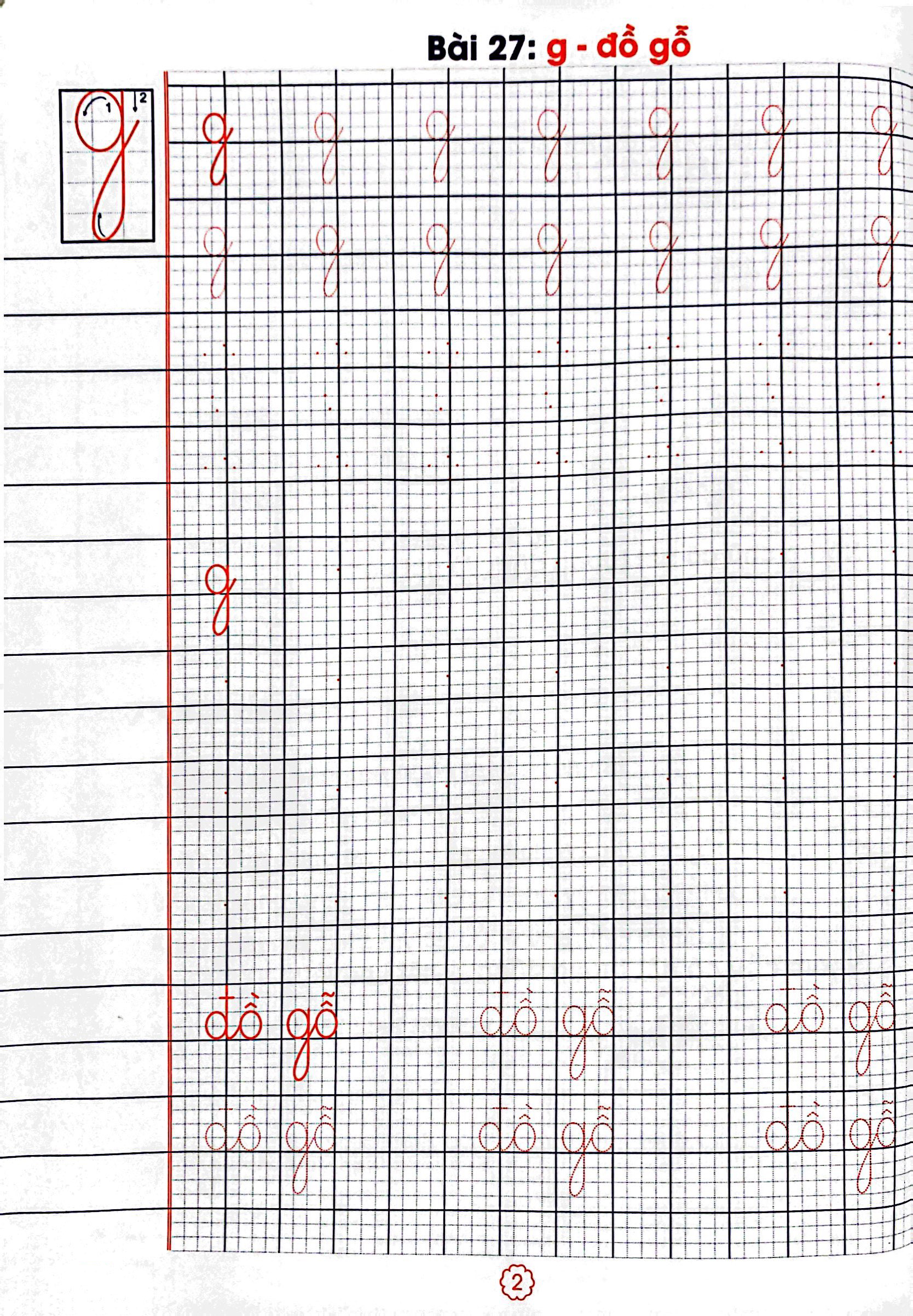 bộ vở tập viết có mẫu chữ (chuẩn bị tâm thế cho bé vào lớp 1 và học sinh lớp 1 - quyển 2)