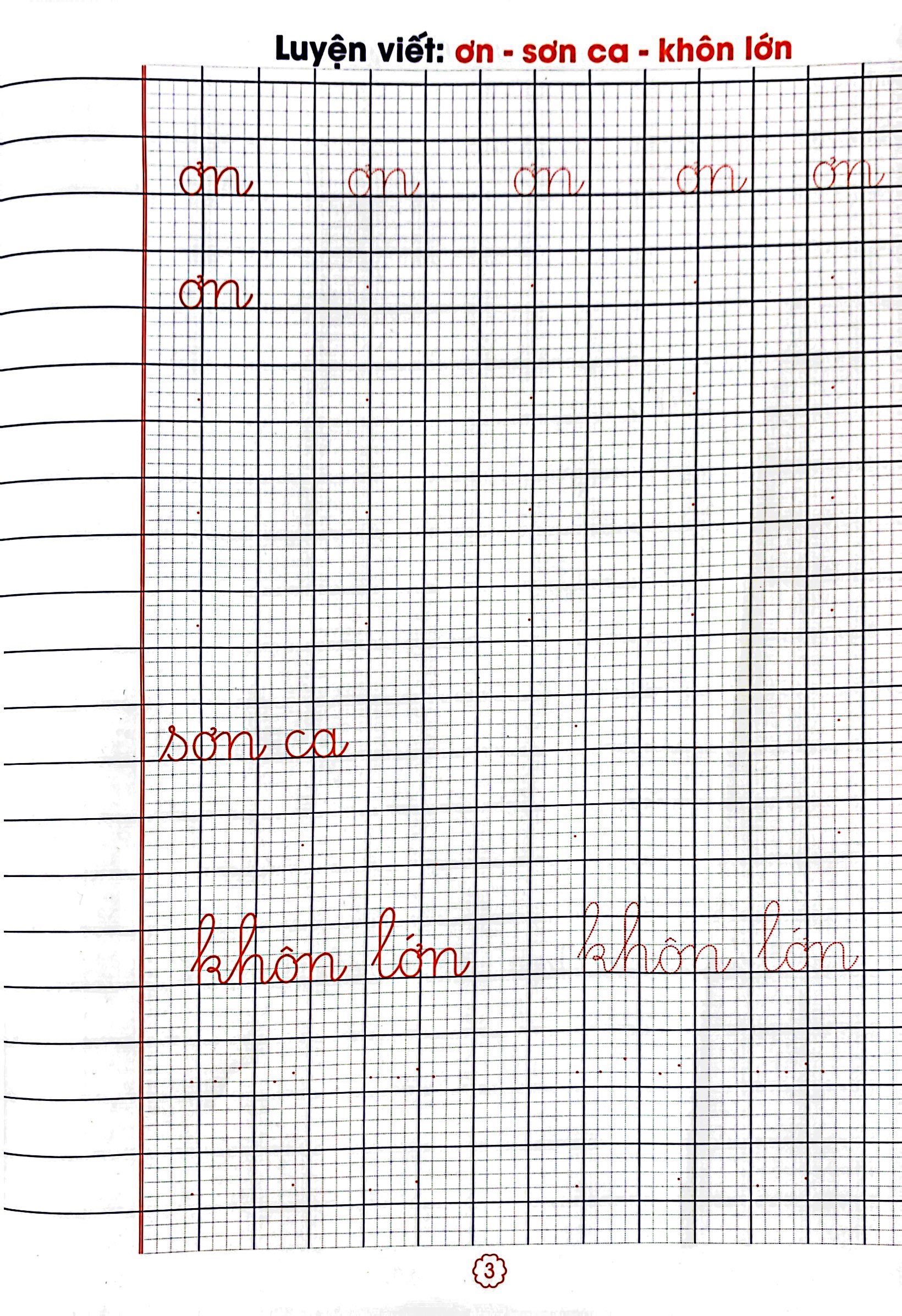 bộ vở tập viết có mẫu chữ (chuẩn bị tâm thế cho bé vào lớp 1 và học sinh lớp 1 - quyển 3)