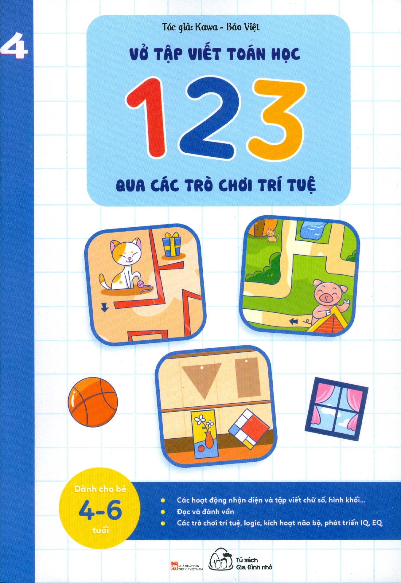 bộ vở tập viết toán học 123 qua các trò chơi trí tuệ - tập 4