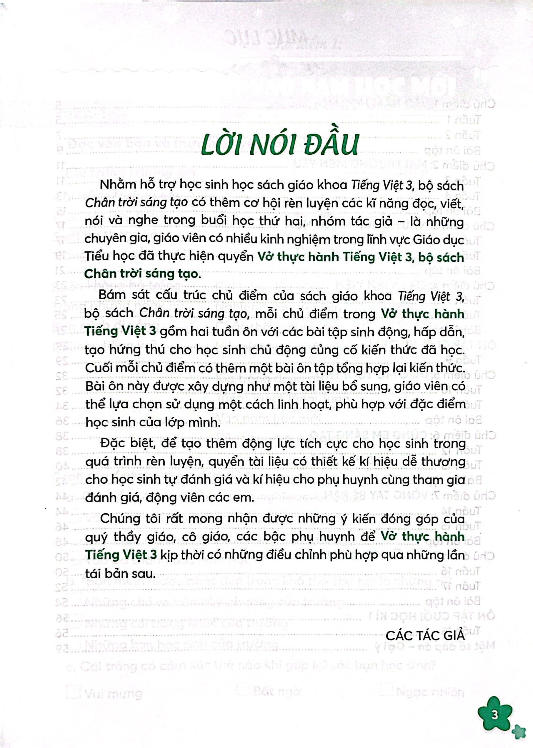 bộ vở thực hành tiếng việt 3 - tập 1 (chân trời sáng tạo) (2022)